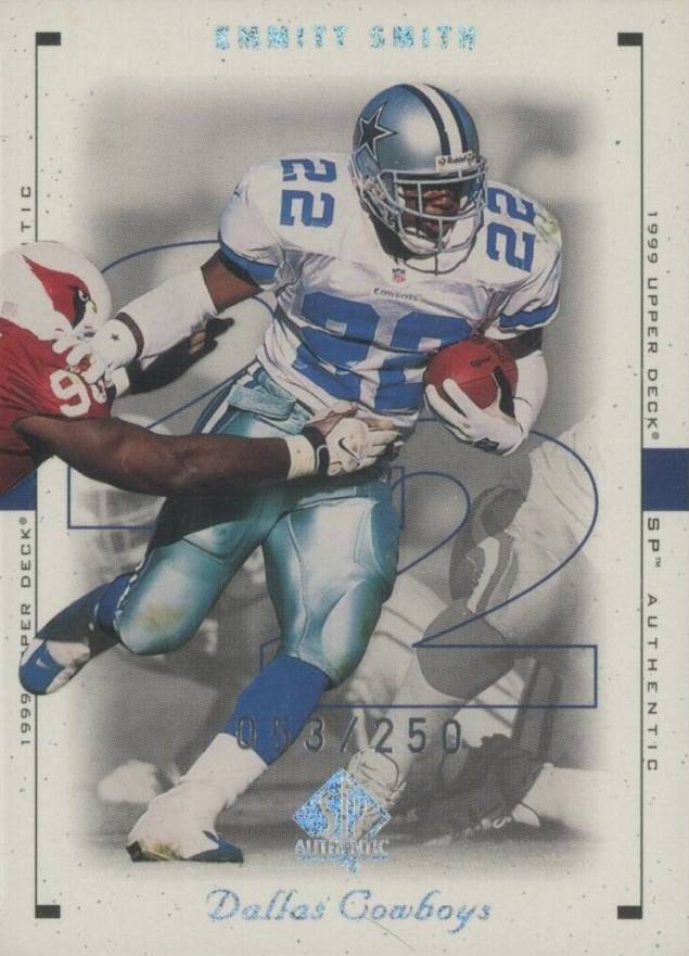 1999 SP Authentic Emmitt Smith #23 Football Card