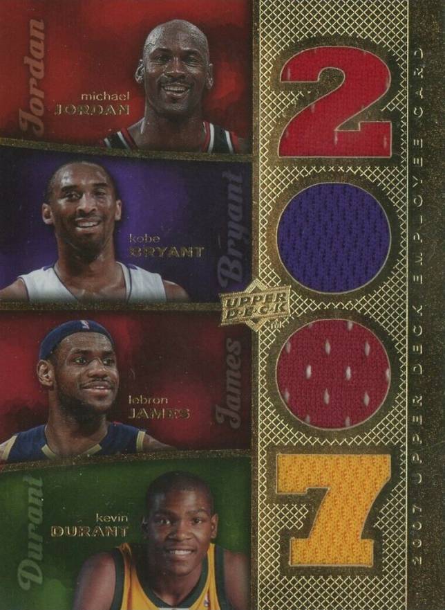 2007 Upper Deck Employee Quad Jersey Kevin Durant/Kobe Bryant/LeBron James/Michael Jordan # Basketball Card