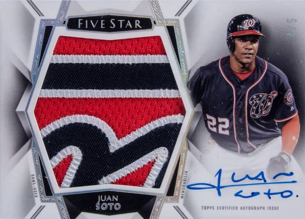 2019 Topps Five Star Autographed Jumbo Patch Juan Soto #AJPJS Baseball Card