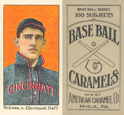 1909 E90-1 American Caramel McLean, c. Cincinnati Nat'l # Baseball Card