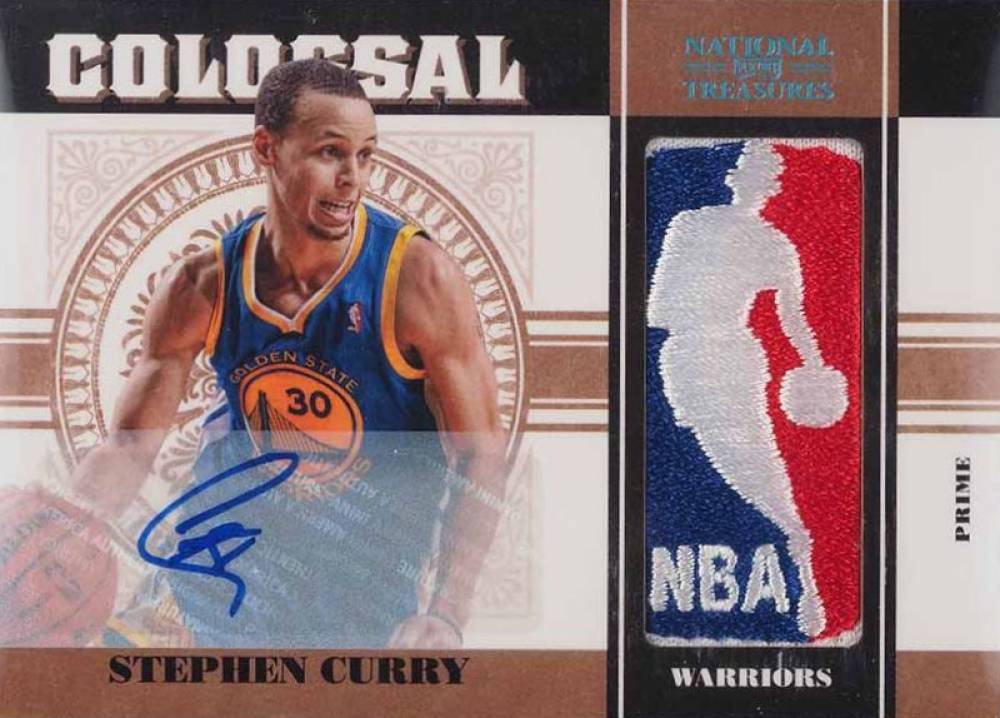 2010 Playoff National Treasures Colossal Materials Stephen Curry #20 Basketball Card