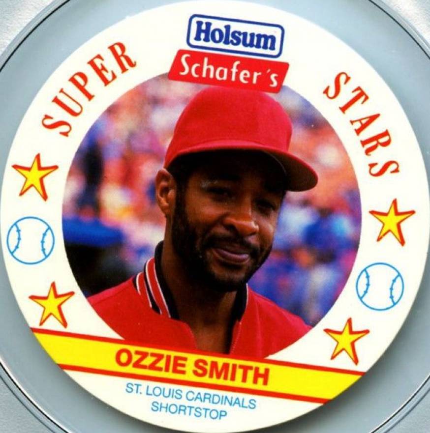 1989 Holsum/Schaefer's Super Stars Discs Ozzie Smith #3 Baseball Card