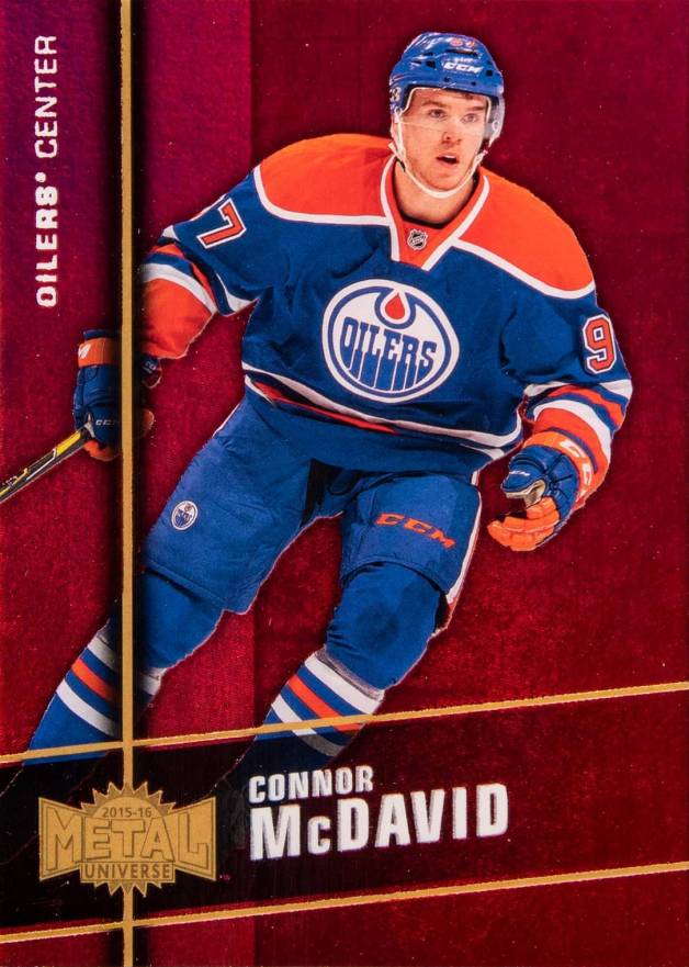 2015 Fleer Showcase Metal Universe Rookies Connor McDavid #MU-1 Hockey Card