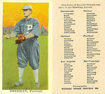 1911 Pacific Coast Biscuit Sheehan # Baseball Card