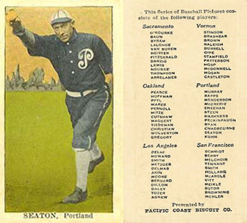 1911 Pacific Coast Biscuit Seaton # Baseball Card