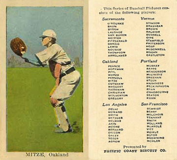 1911 Pacific Coast Biscuit Mitze # Baseball Card