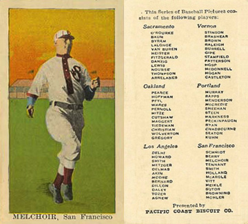 1911 Pacific Coast Biscuit Henry Melchoir # Baseball Card