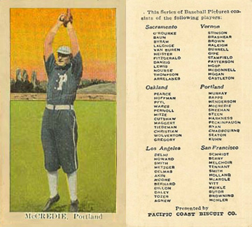 1911 Pacific Coast Biscuit McCredie # Baseball Card