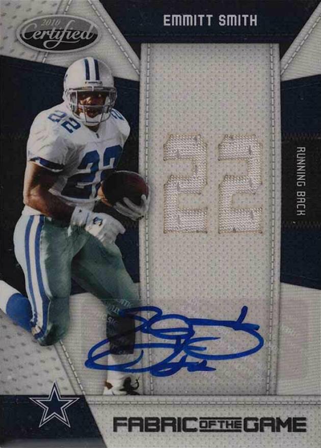 2010 Panini Certified Fabric of the Game Jersey Number Autograph Emmitt Smith #55 Football Card