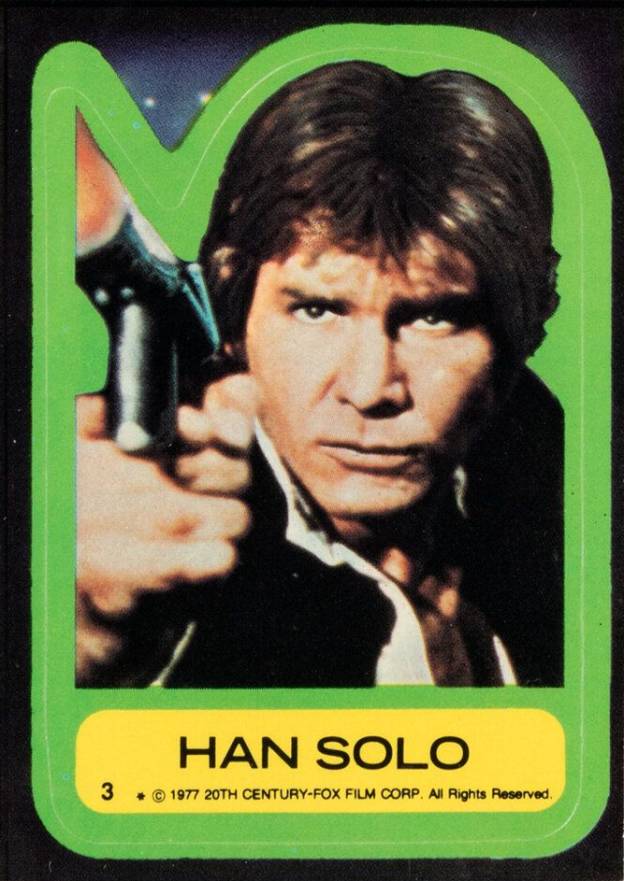 1977 Star Wars Stickers Han Solo #3 Non-Sports Card