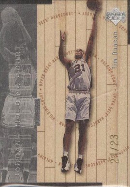 1998 Upper Deck Hardcourt Jordan Holding Court Michael Jordan/Tim Duncan #J24 Basketball Card