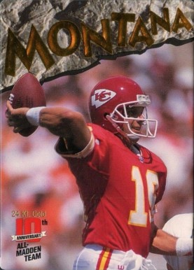 1993 Action Packed All-Madden 24KT Gold Joe Montana #5G Football Card