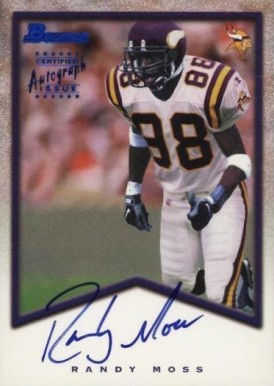 1998 Bowman Certified Autograph Randy Moss #A7 Football Card