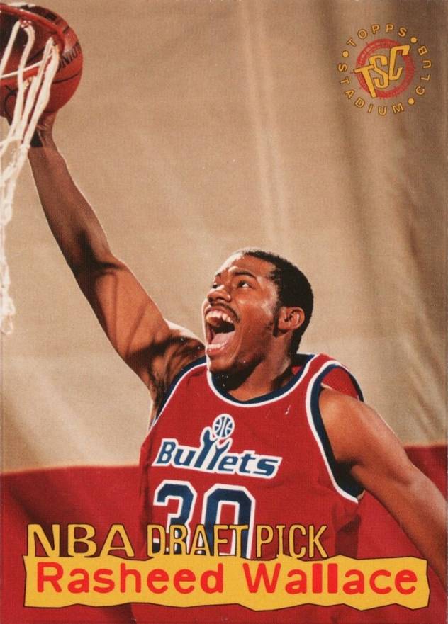 1995 Stadium Club Draft Picks Rasheed Wallace #4 Basketball Card