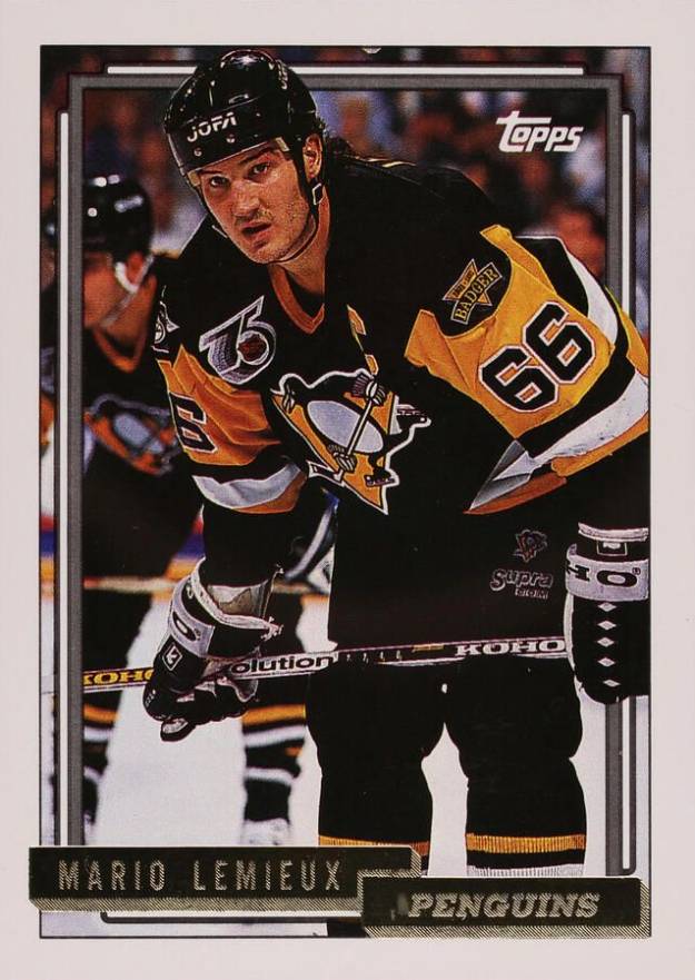 1992 Topps Gold Mario Lemieux #212 Hockey Card