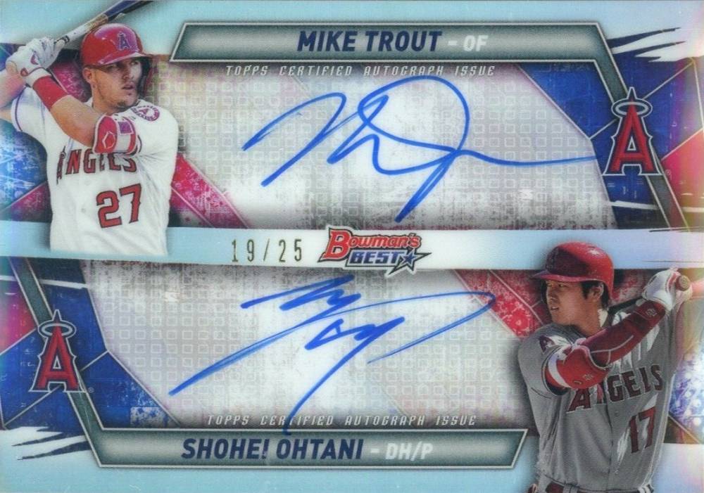 2019 Bowman's Best Dual Autographs Mike Trout/Shohei Ohtani #DA-TO Baseball Card