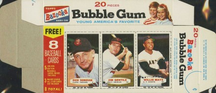 1963 Bazooka Complete Box Dick Donovan/Jim Gentile/Willie Mays # Baseball Card