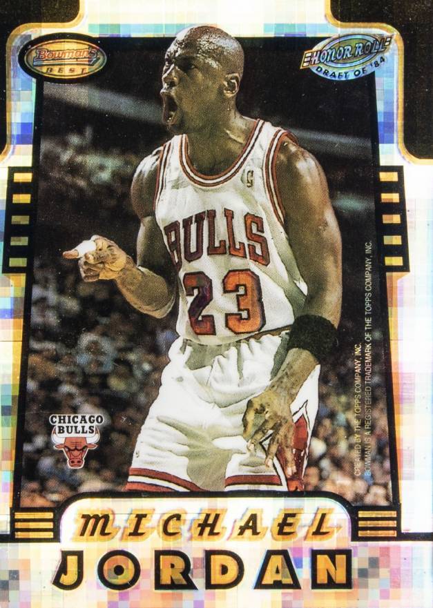 1996 Bowman's Best Honor Roll Hakeem Olajuwon/Michael Jordan #HR2 Basketball Card