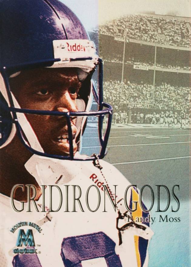 1999 SkyBox Molten Metal Gridiron Gods Randy Moss #1 Football Card