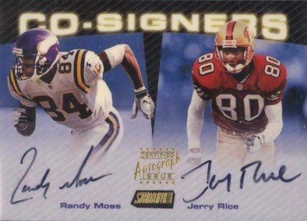 1999 Stadium Club CO-Signers Moss/Rice #CS5 Football Card