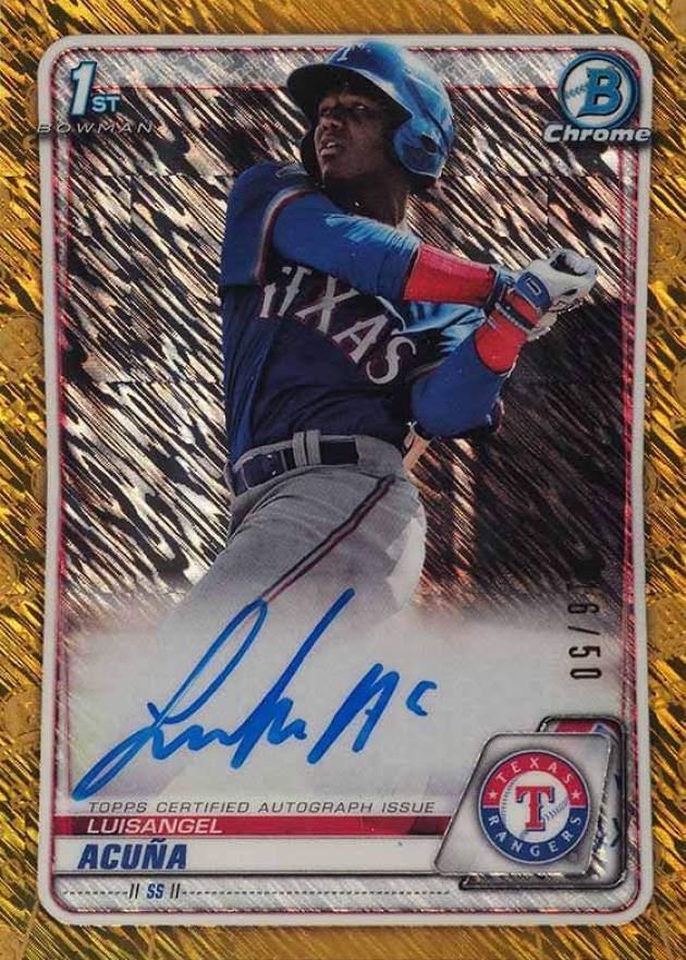 2020  Bowman Chrome Prospect Autographs Luisangel Acuna #CPALA Baseball Card