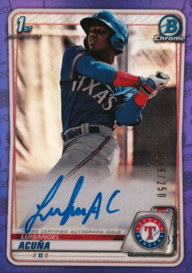 2020  Bowman Chrome Prospect Autographs Luisangel Acuna #CPALA Baseball Card