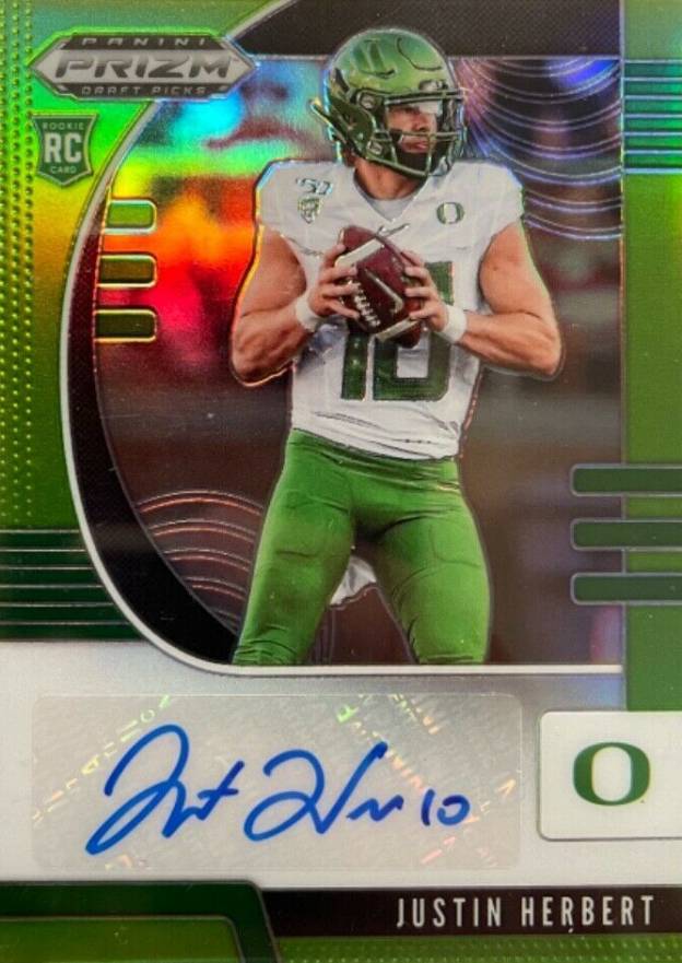 2020 Panini Prizm Draft Picks Justin Herbert #102 Football Card