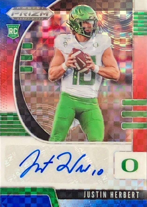 2020 Panini Prizm Draft Picks Justin Herbert #102 Football Card