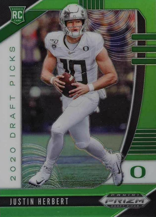 2020 Panini Prizm Draft Picks Justin Herbert #102 Football Card