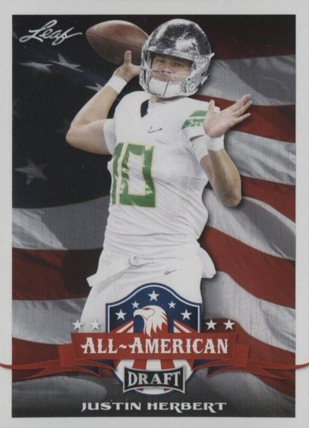 2020 Leaf Draft Justin Herbert #63 Football Card