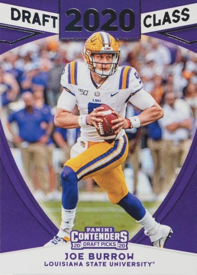 2020 Panini Contenders Draft Picks Draft Class Joe Burrow #1 Football Card