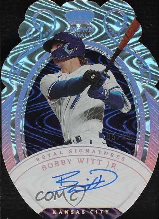 2023 Panini Chronicles Crown Royale Royal Signatures Bobby Witt Jr. #RSBWJ Baseball Card