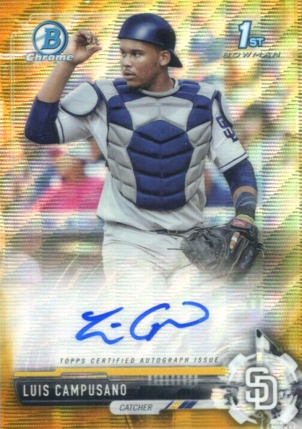 2017 Bowman Draft Chrome Draft Picks Autographs  Luis Campusano #CDALC  Baseball Card