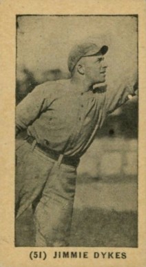 1927 York Caramel Type 1 Jimmie Dykes #51 Baseball Card