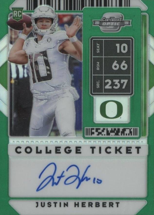 2020 Panini Contenders Draft Picks Justin Herbert #102 Football Card