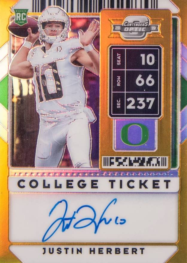 2020 Panini Contenders Draft Picks Justin Herbert #102 Football Card