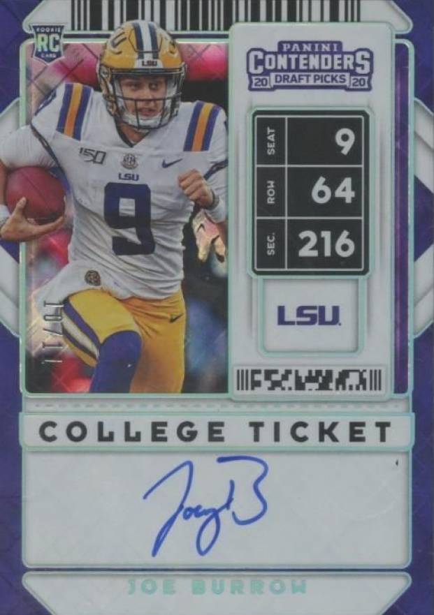 2020 Panini Contenders Draft Picks Joe Burrow #101 Football Card