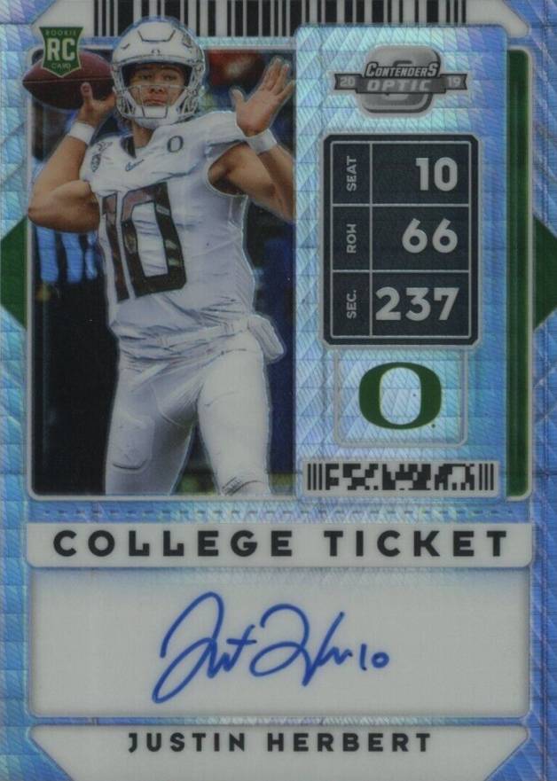 2020 Panini Contenders Draft Picks Justin Herbert #102 Football Card