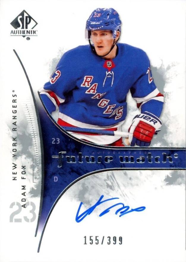 2019 SP Authentic 2009-10 Retro Future Watch Autographs Adam Fox #AF Hockey Card