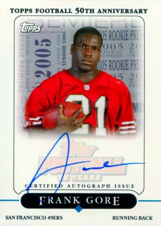 2005 Topps Rookie Premiere Autographs Frank Gore #RP-FG Football Card