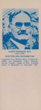 1968 Hall Of Fame Bookmarks James Naismith # Basketball Card