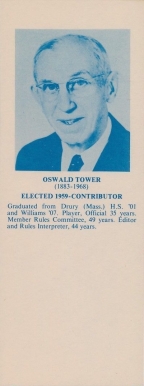 1968 Hall Of Fame Bookmarks Oswald Tower # Basketball Card