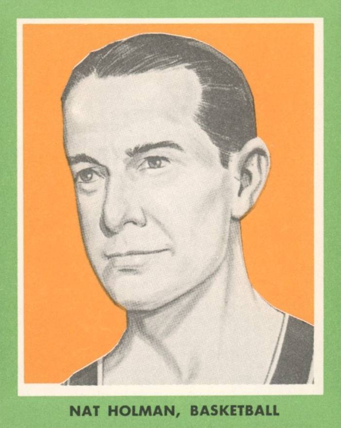 1963 KTAV Publishing Jewish Sports Champions-Hand Cut Nat Holman # Basketball Card