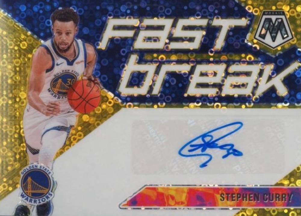 2019 Panini Mosaic Autographs Fast Break Stephen Curry #FBSCY Basketball Card