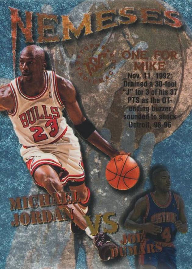 1995 Stadium Club Nemeses Joe Dumars/Michael Jordan #N10 Basketball Card