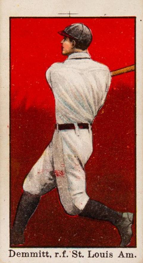 1909 E90-1 American Caramel Demmitt, r.f. St. Louis Amer. # Baseball Card