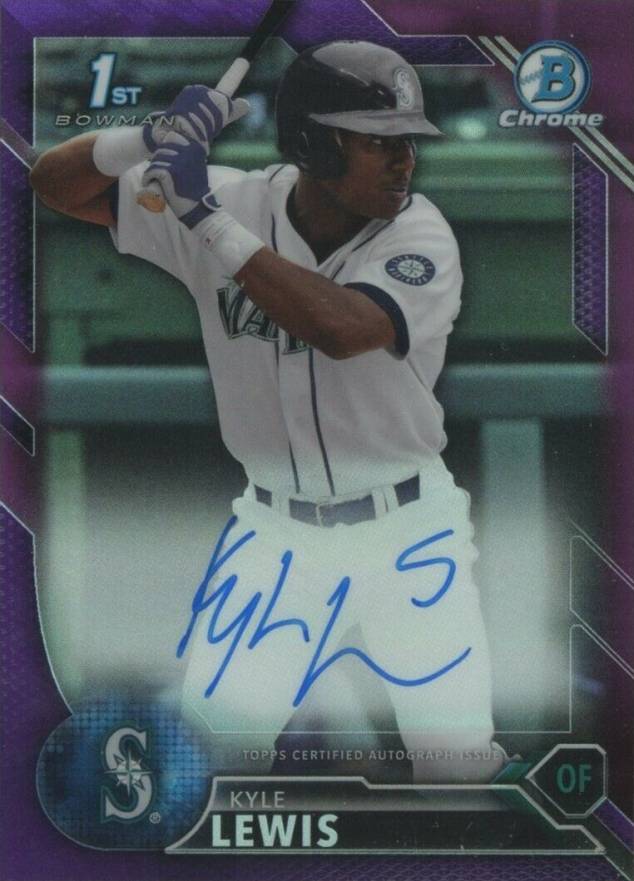 2016 Bowman Draft Chrome Draft Picks Autographs Kyle Lewis #CDAKL Baseball Card