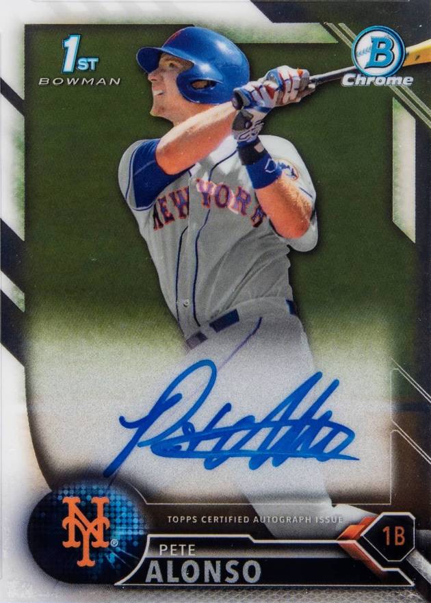 2016 Bowman Draft Chrome Draft Picks Autographs Pete Alonso #CDAPA Baseball Card