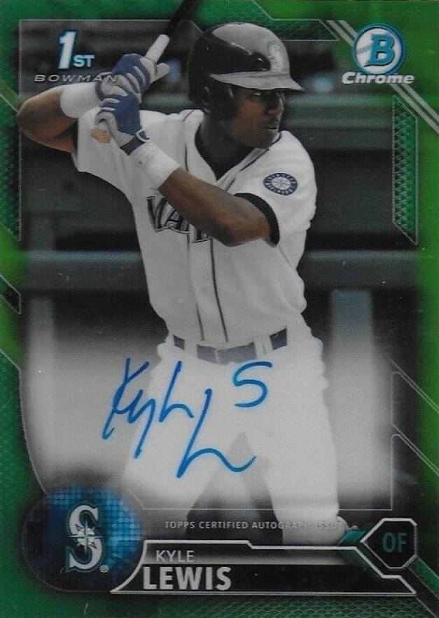 2016 Bowman Draft Chrome Draft Picks Autographs Kyle Lewis #CDAKL Baseball Card