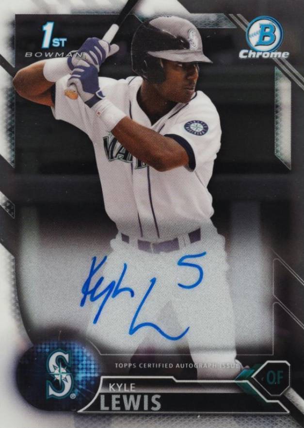 2016 Bowman Draft Chrome Draft Picks Autographs Kyle Lewis #CDAKL Baseball Card